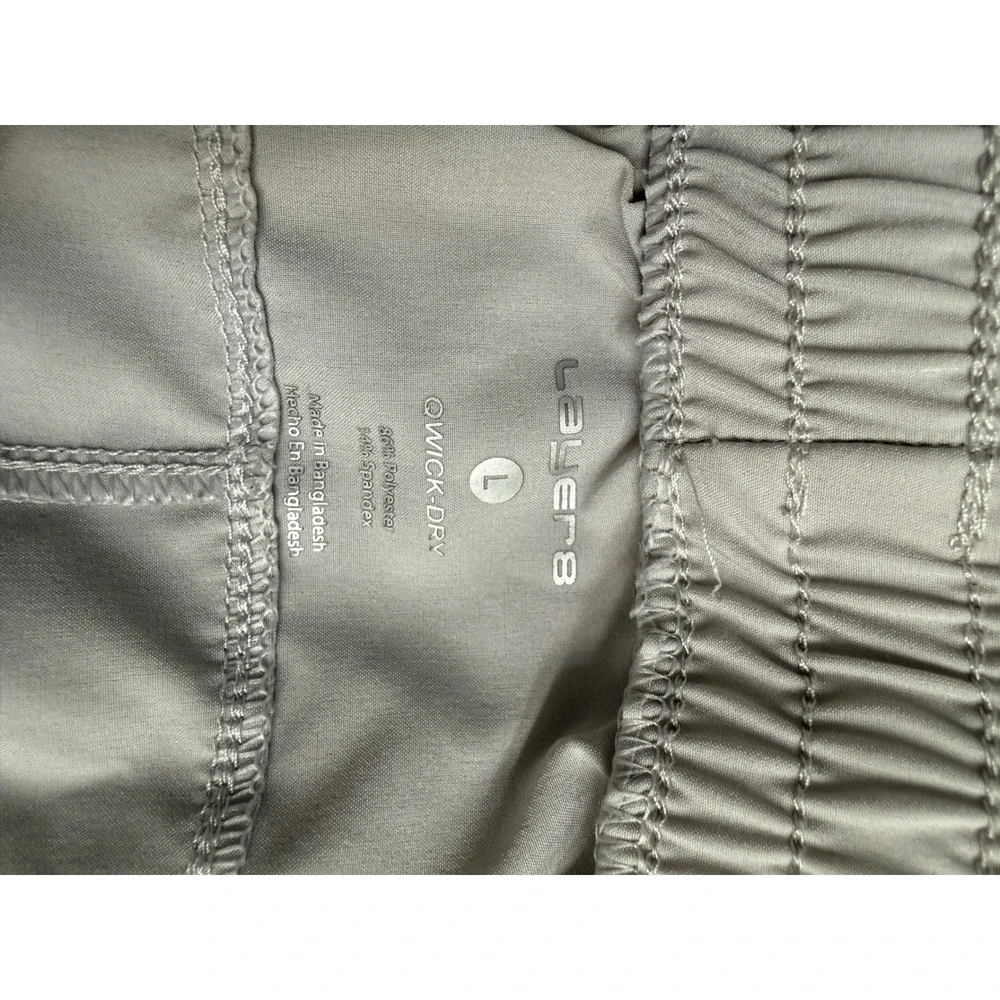 Layer 8 Mens Q-Wick Dry Athletic Shorts Gray‎ Elastic Waist Size Large L 36-38